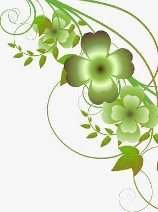 卡通春天清新藤蔓免抠