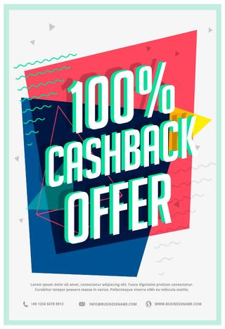 彩色几何拼接海报封面免抠