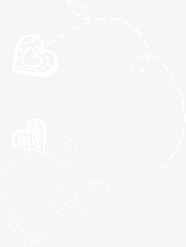 白色线条爱心免抠
