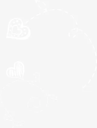白色线条爱心免抠