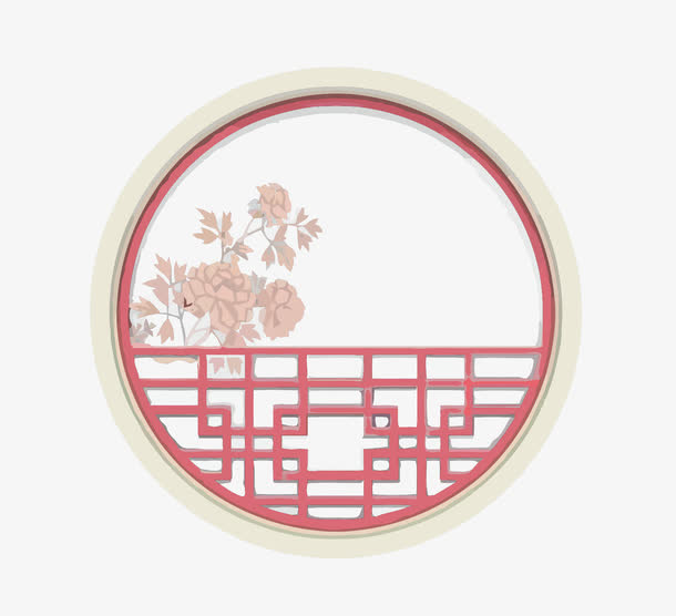 矢量中国风窗户免抠