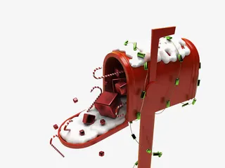 打开的礼品圣诞箱免抠