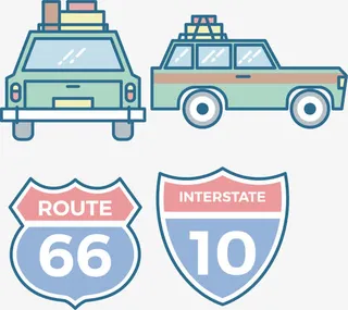 自驾游出行免抠