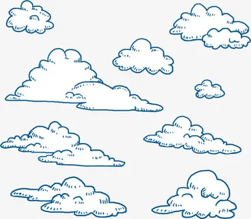 手绘白色云朵免抠