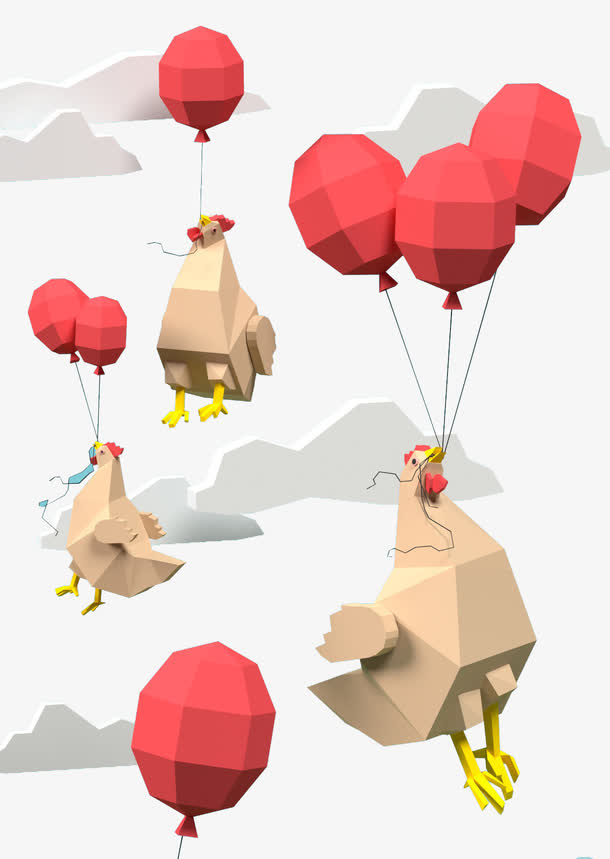 立体小鸡免抠