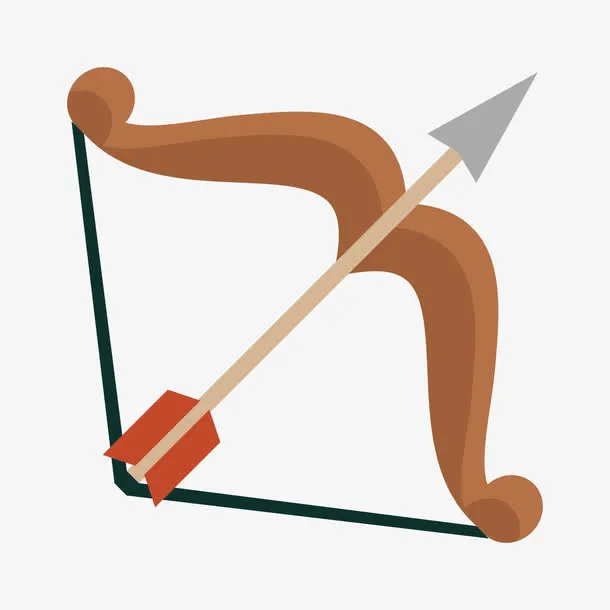 灰色扁平化射箭元素免抠