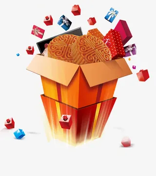 中秋节礼盒里的月饼免抠