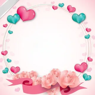 浪漫爱心圆框背景图高清
