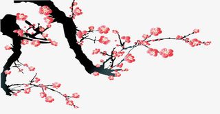 梅花树枝免抠