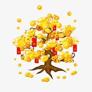 摇钱树银行宣传免抠