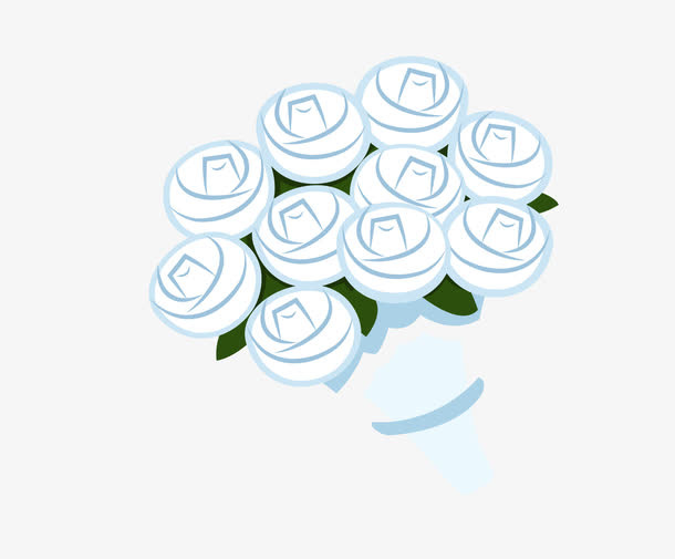 矢量白色一束花花朵免抠