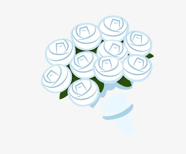 矢量白色一束花花朵免抠
