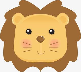 手绘可爱狮子头像免抠