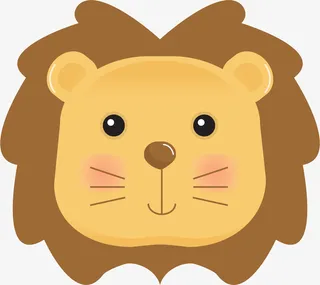 手绘可爱狮子头像免抠