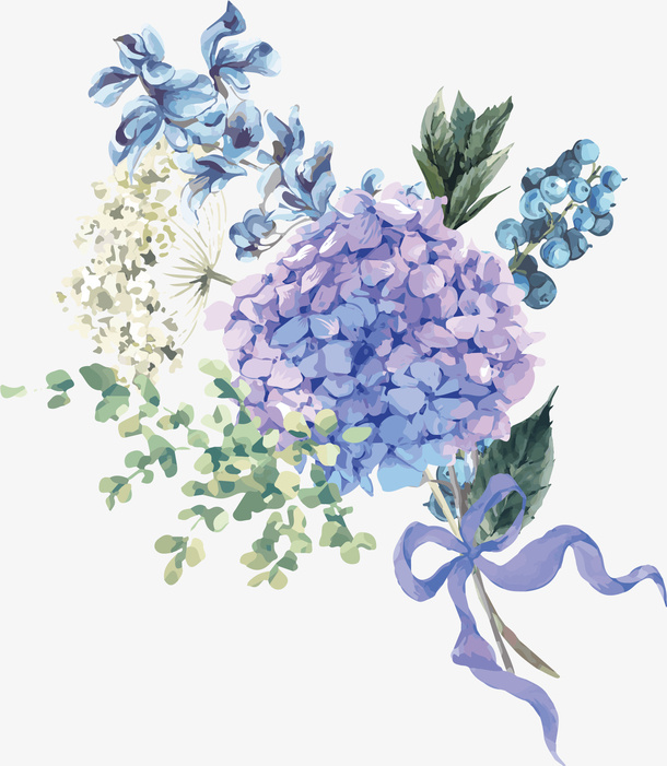 手绘春天兰花免抠