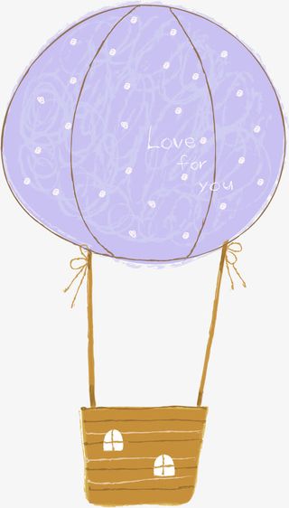 卡通热气球免抠