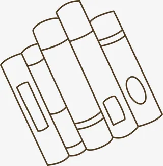 倾倒的手绘书籍免抠