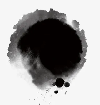 黑色渲染笔墨效果免抠