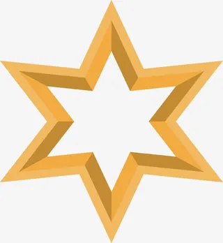 镂空六角星免抠