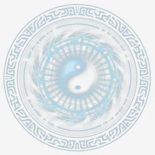 蓝色圆环八卦阵法纹路免抠