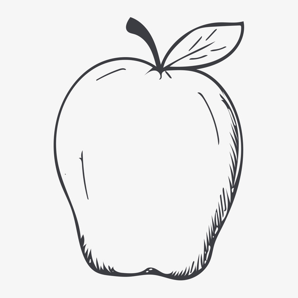 线描苹果免抠