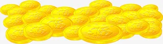 手绘金色福字金币免抠