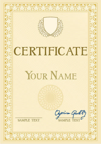 矢量精美证书模板免抠