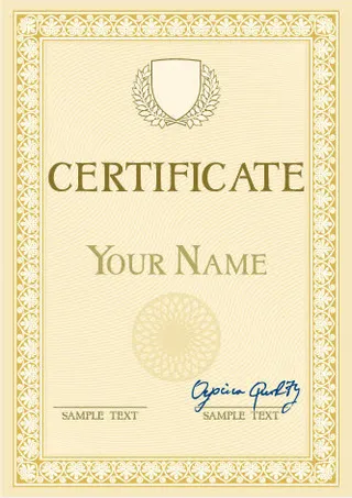 矢量精美证书模板免抠