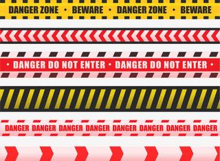 红白条纹警戒线免抠