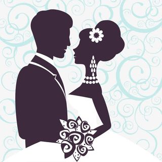 手绘新郎新娘免抠