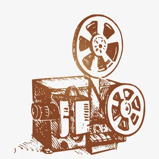 矢量手绘老式电影播放机免抠