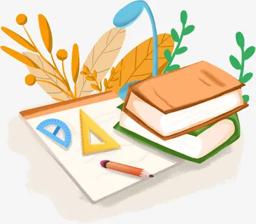 手绘原创书籍与文具免抠