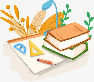 手绘原创书籍与文具免抠