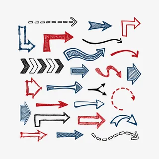 创意彩色箭头免抠