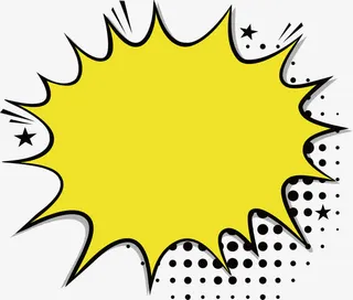 黄色锯齿爆炸贴免抠