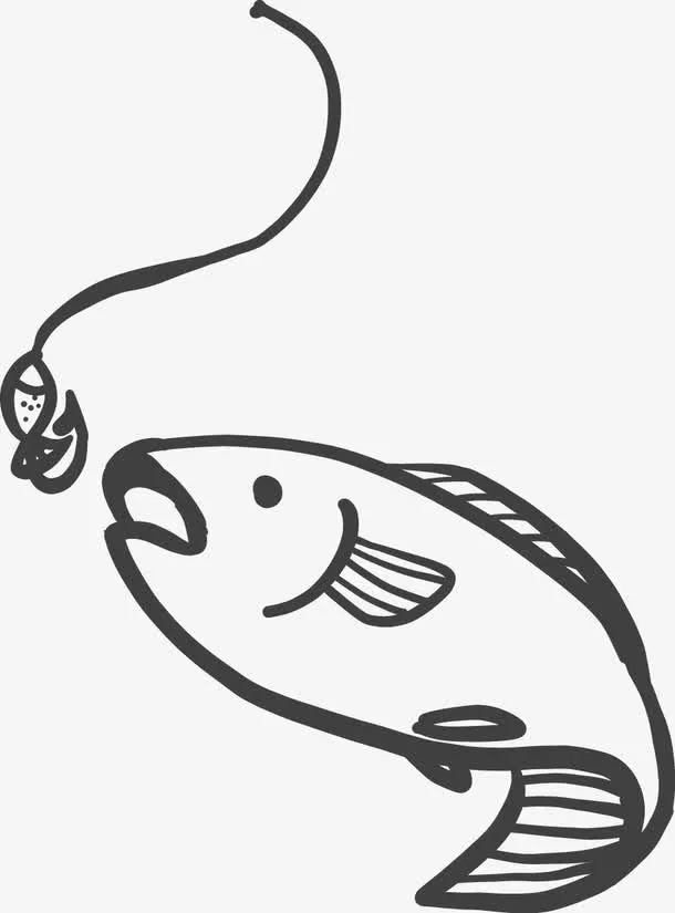 上钩的鱼免抠