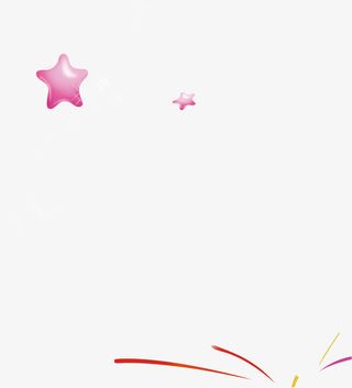 粉红立体五角星漂浮装饰免抠