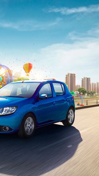 蓝色汽车H5背景高清