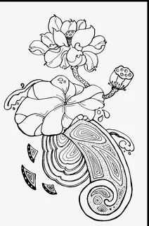 装饰画荷花免抠