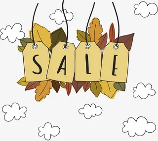 树叶装饰打折挂饰免抠