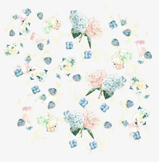 手绘绣球花免抠