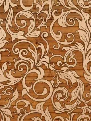 复古木雕花纹背景