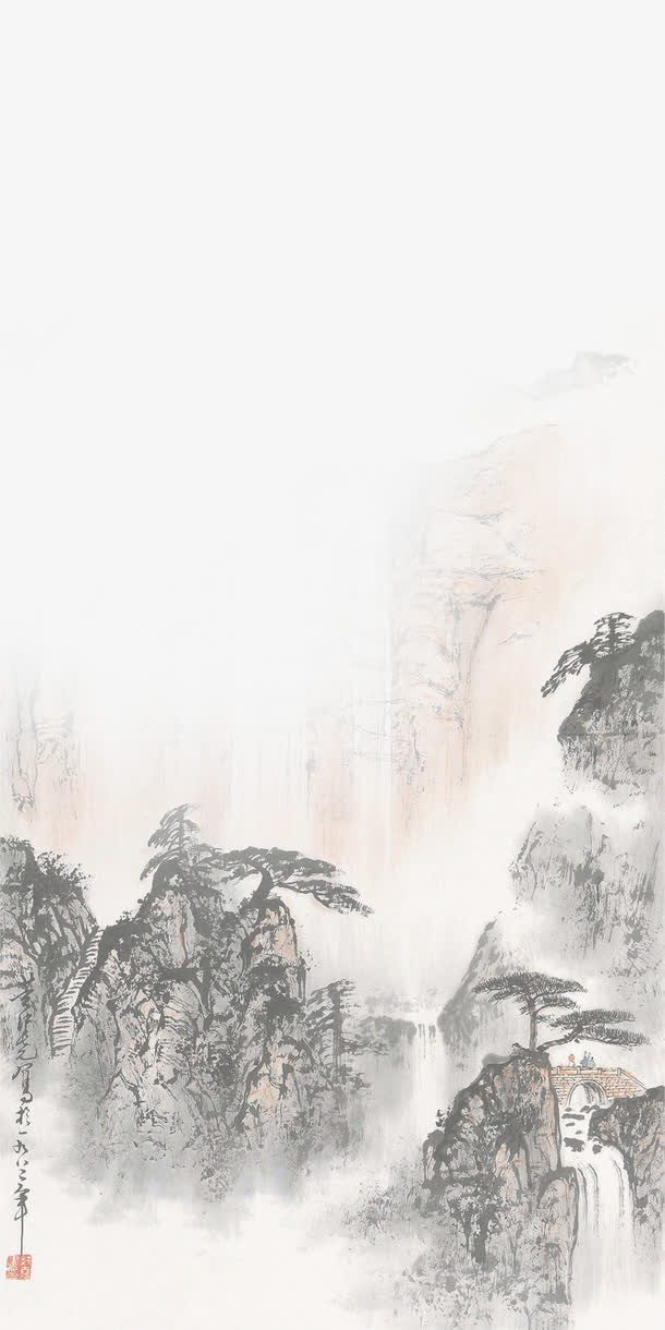 水墨山水免抠