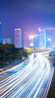 蓝天高速公路城市手机端H5背景高清