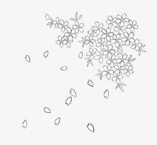 樱花下的流水免抠