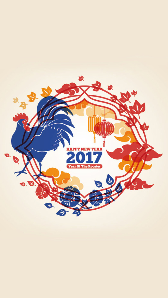 2017年简约鸡年矢量图H5背景高清