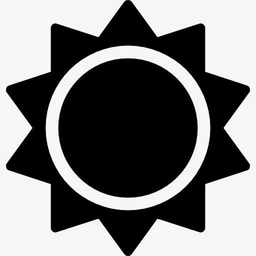 太阳黑形状图标免抠