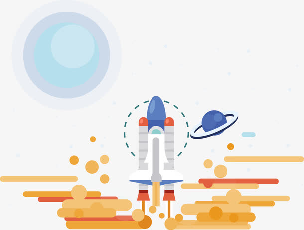 宇宙中的航天飞船免抠