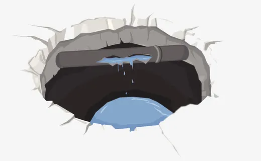 一个破漏的水管免抠