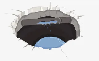 一个破漏的水管免抠